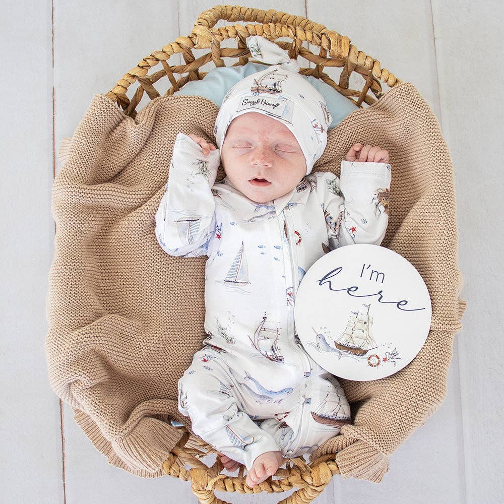 Set Sail Organic Snugglesuit Convertible Romper