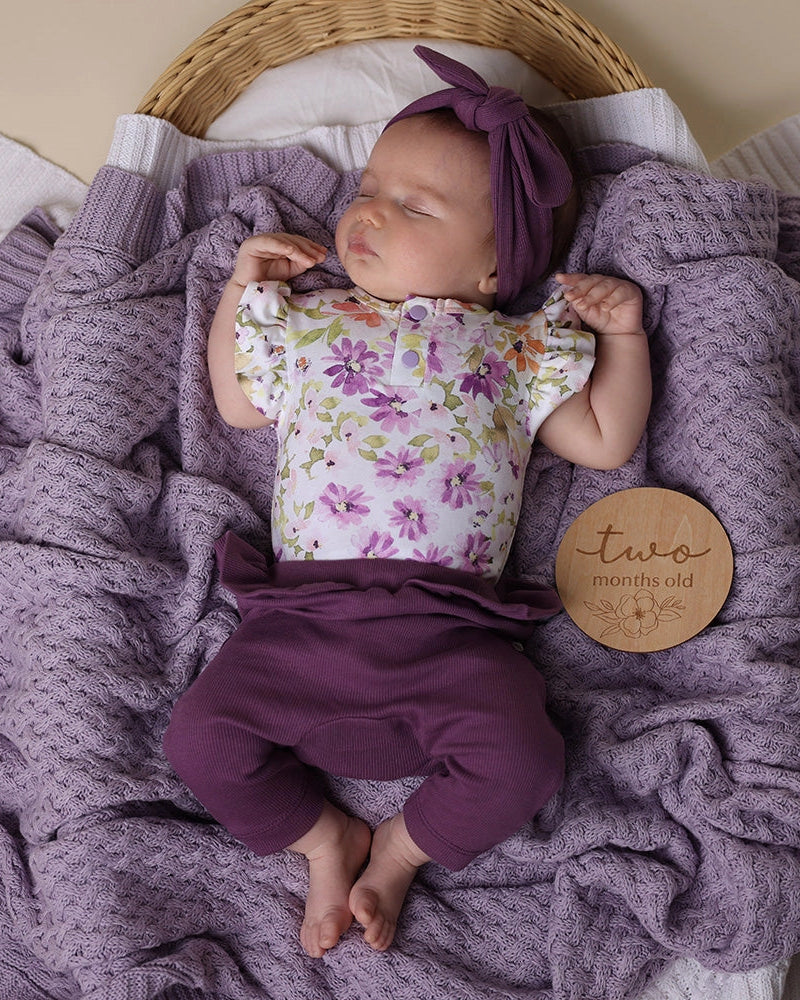 Lavender Diamond Knit Organic Baby Blanket