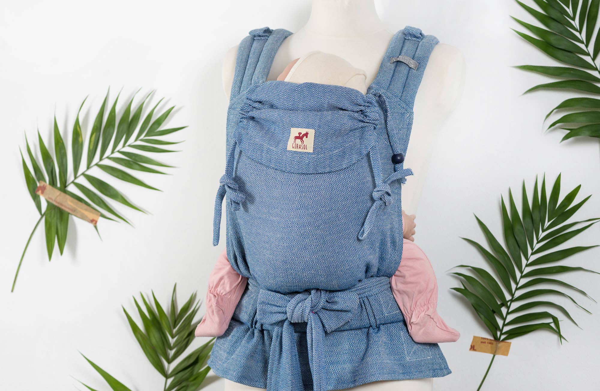 MySol Blue Tweed baby carrier - recycled cotton, sustainable