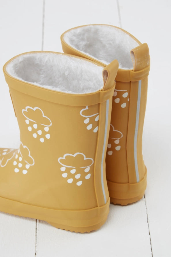 Colour-Changing Kids Winter Wellies - Ochre