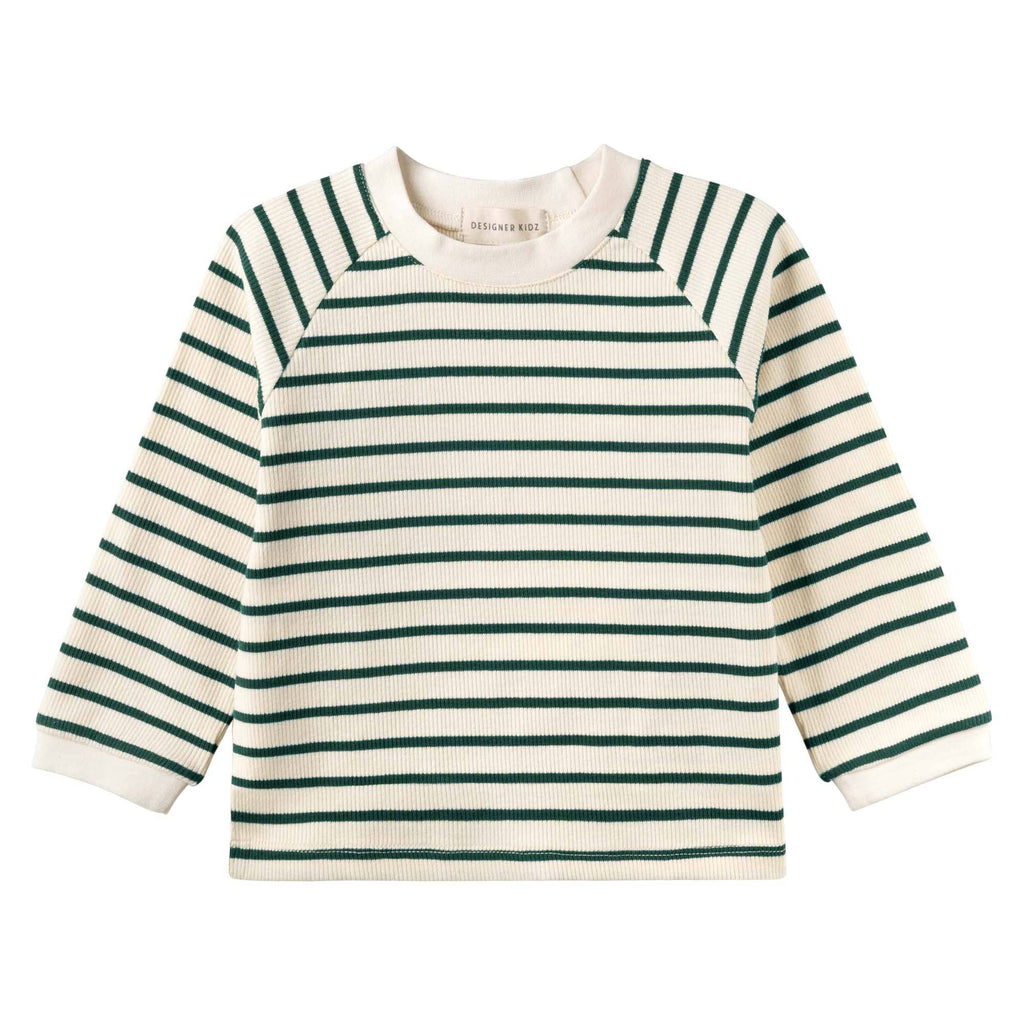 Jack Rib Stripe Top - Forest Green