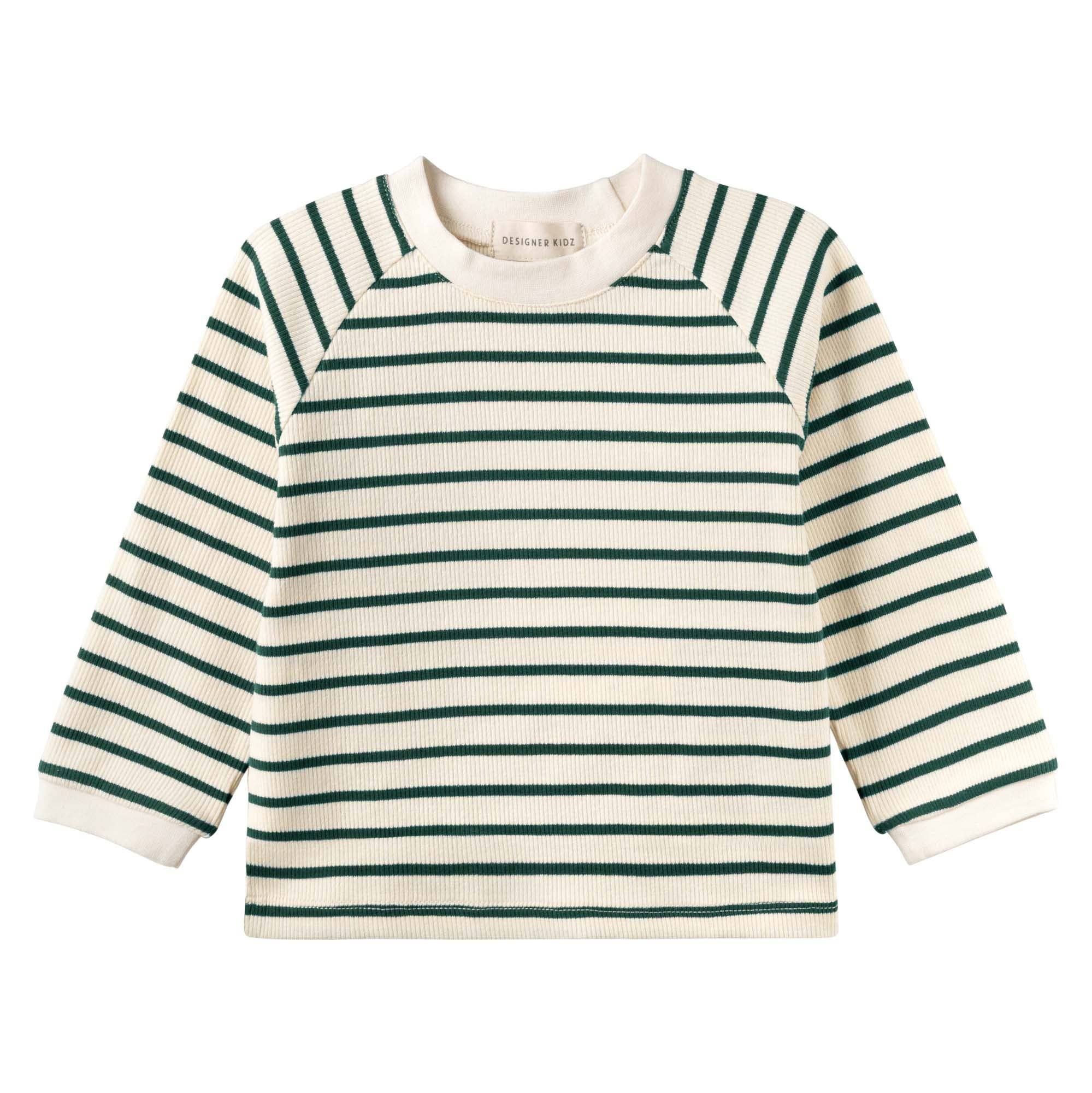 Jack Rib Stripe Top - Forest Green