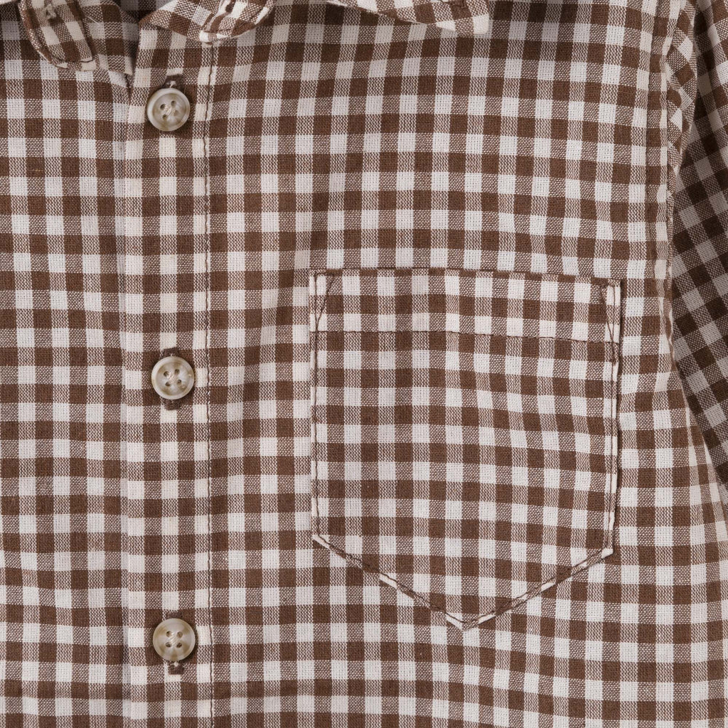 Oliver L/S Button Shirt - Choc Gingham