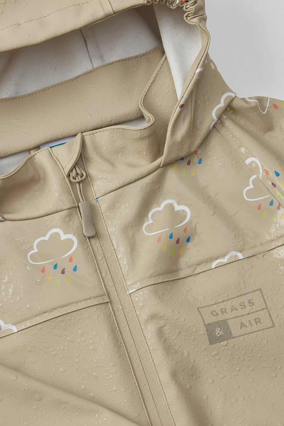 Colour-Changing Kids Rain Jacket - Stone