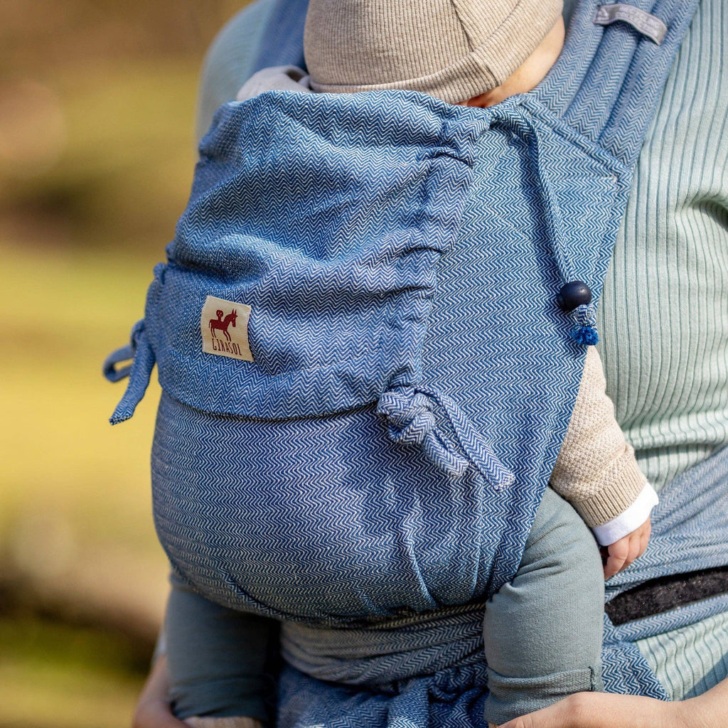 MySol Blue Tweed baby carrier - recycled cotton, sustainable