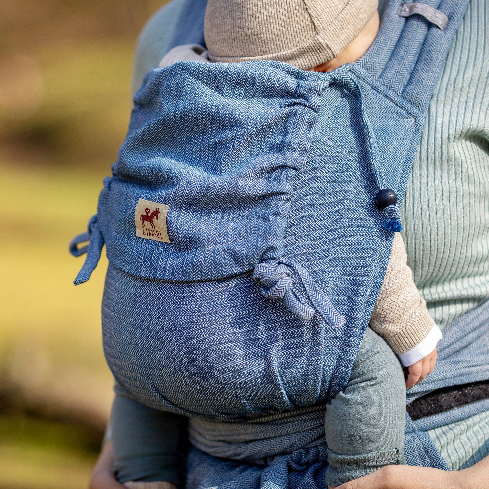 MySol Blue Tweed baby carrier - recycled cotton, sustainable