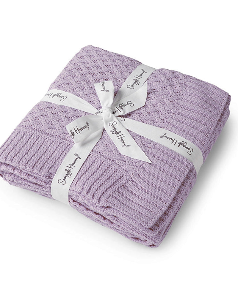 Lavender Diamond Knit Organic Baby Blanket