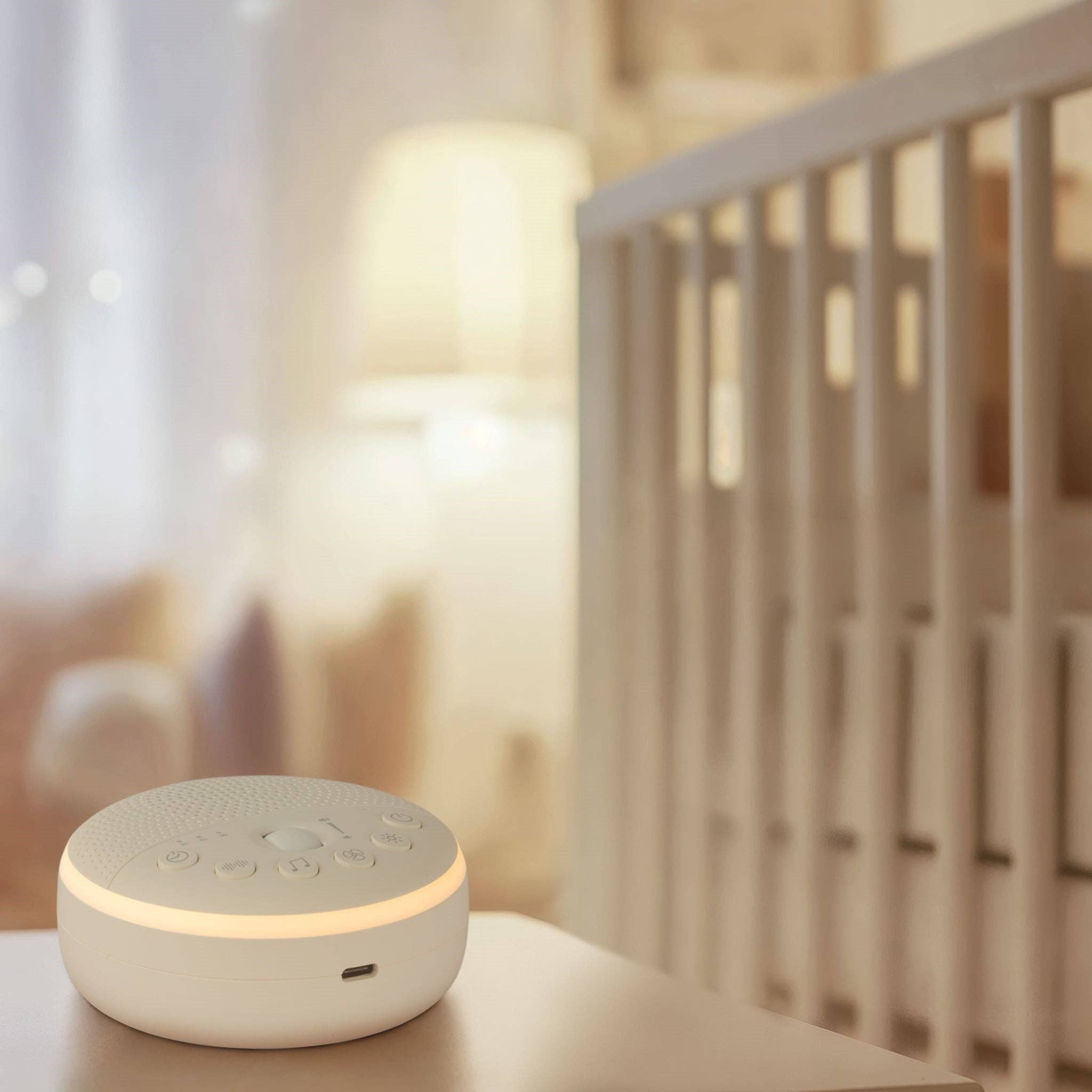 Portable Baby White Noise Machine & Night Light - White