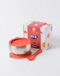 18/8 Stainless Steel Feeding Bowl with silicone suction base: Fuchsia Pink