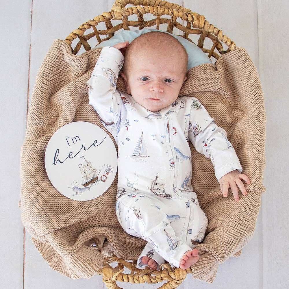 Set Sail Organic Snugglesuit Convertible Romper