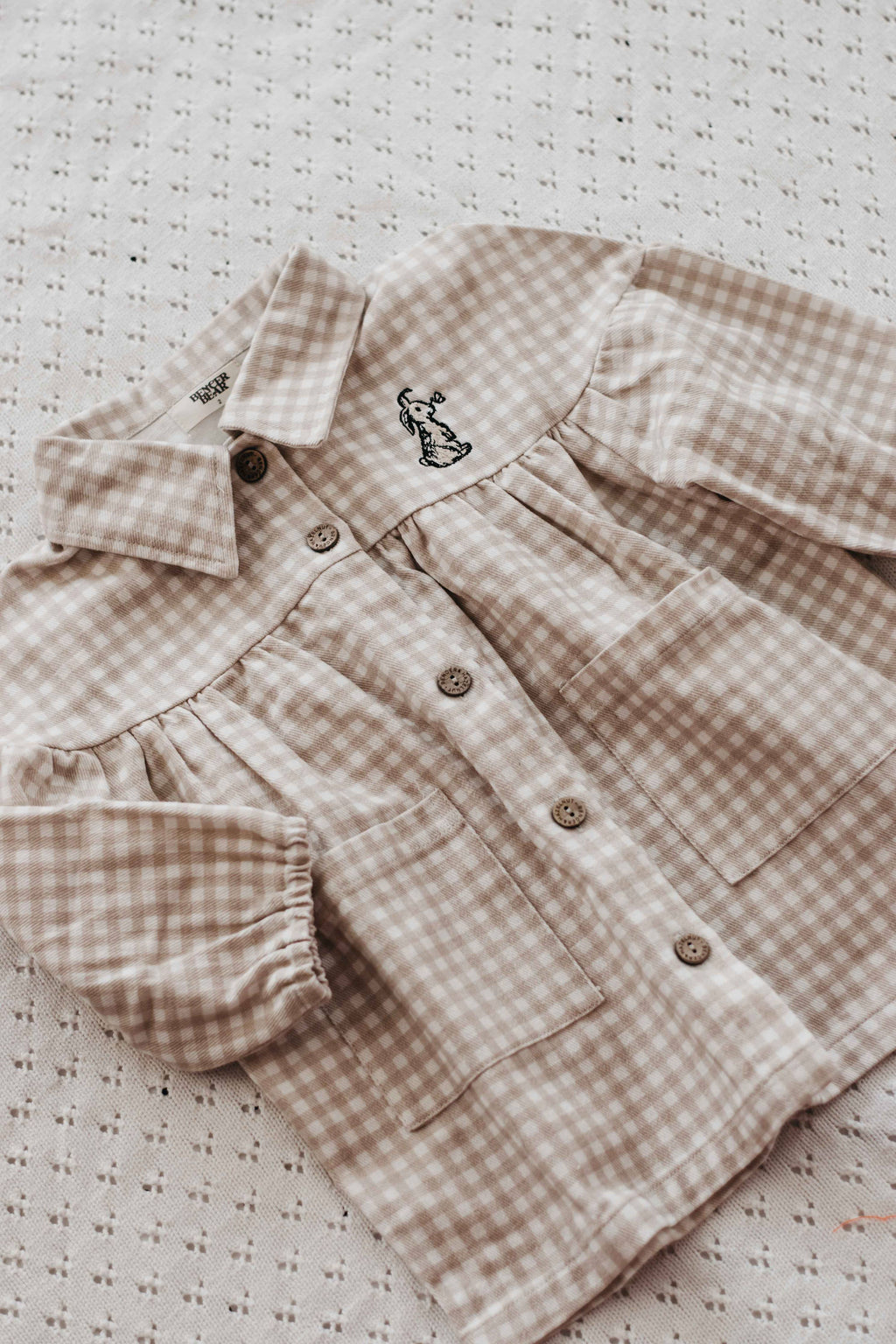 Denim Dress: Gingham Bunny