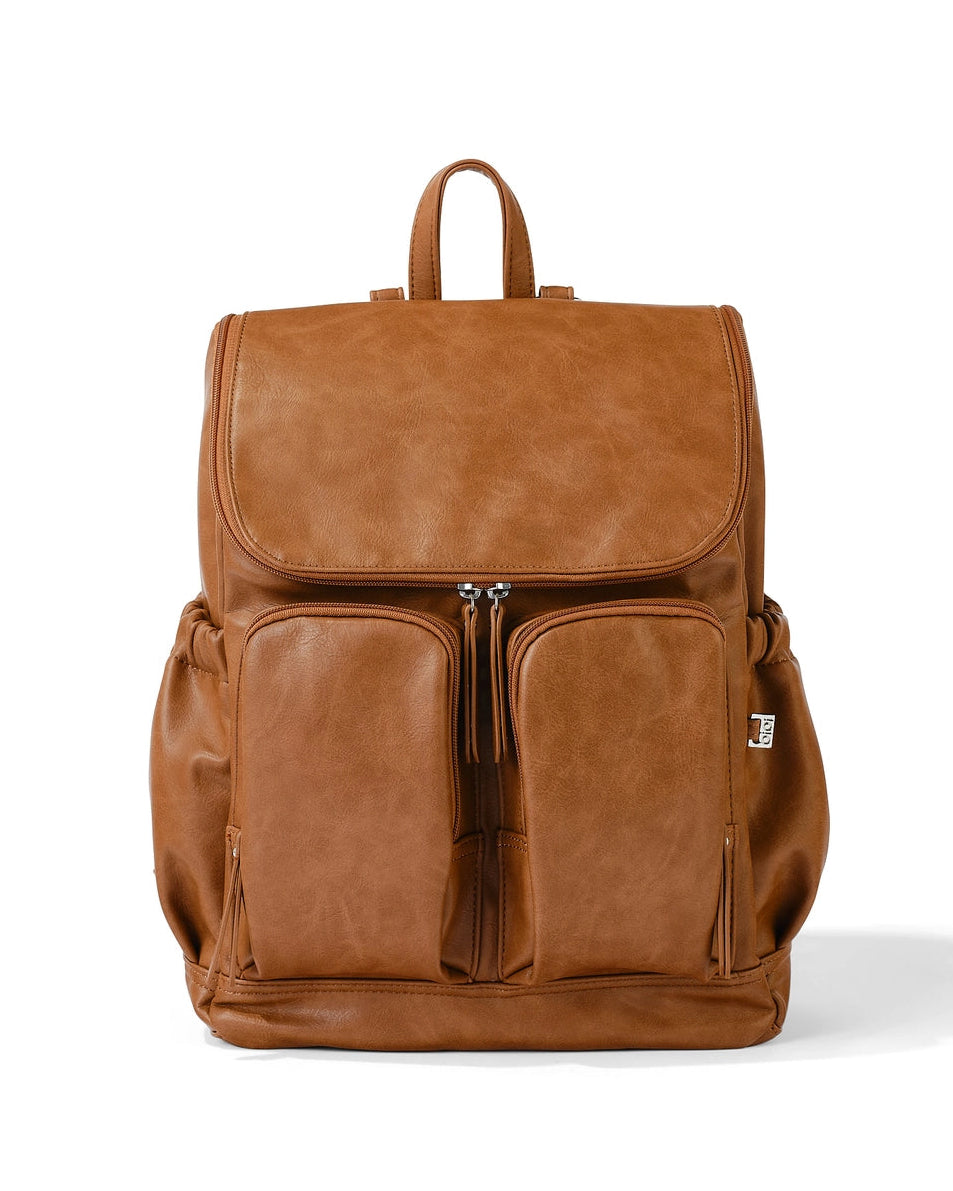 OiOi Signature Nappy Backpack - Tan Vegan Leather