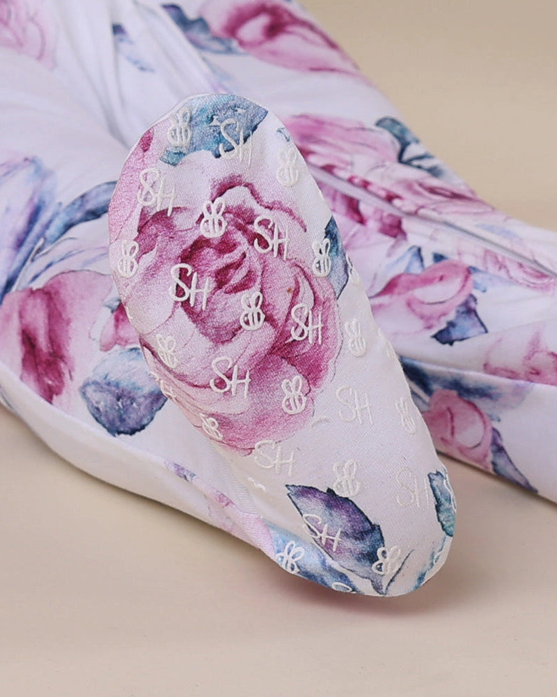 Lilac Skies Organic Snuggle Sleepsuit Zip Footie with Frill