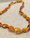 Polished Honey Bean 11 Baltic Amber Necklace