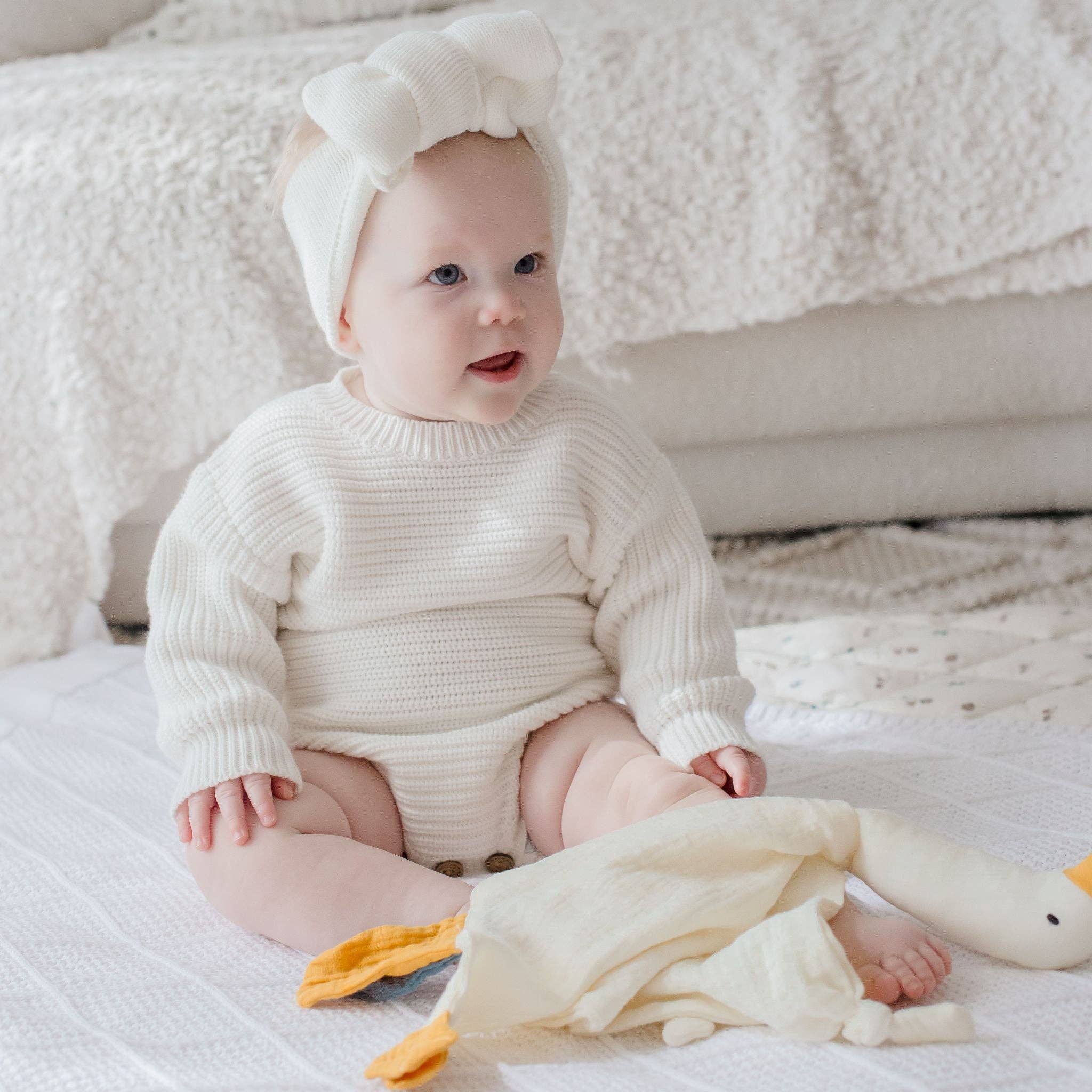 Goose Comforter Baby Security Blanket - Parchment