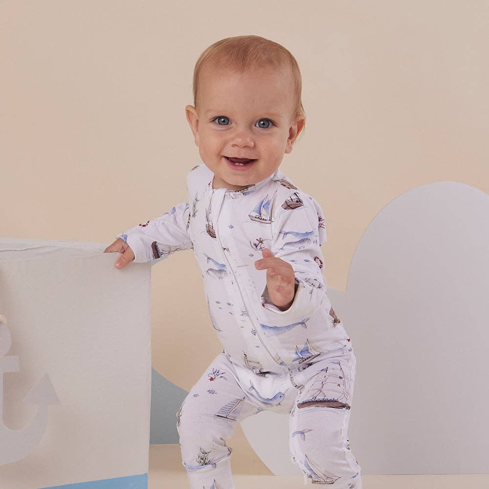 Set Sail Organic Snugglesuit Convertible Romper