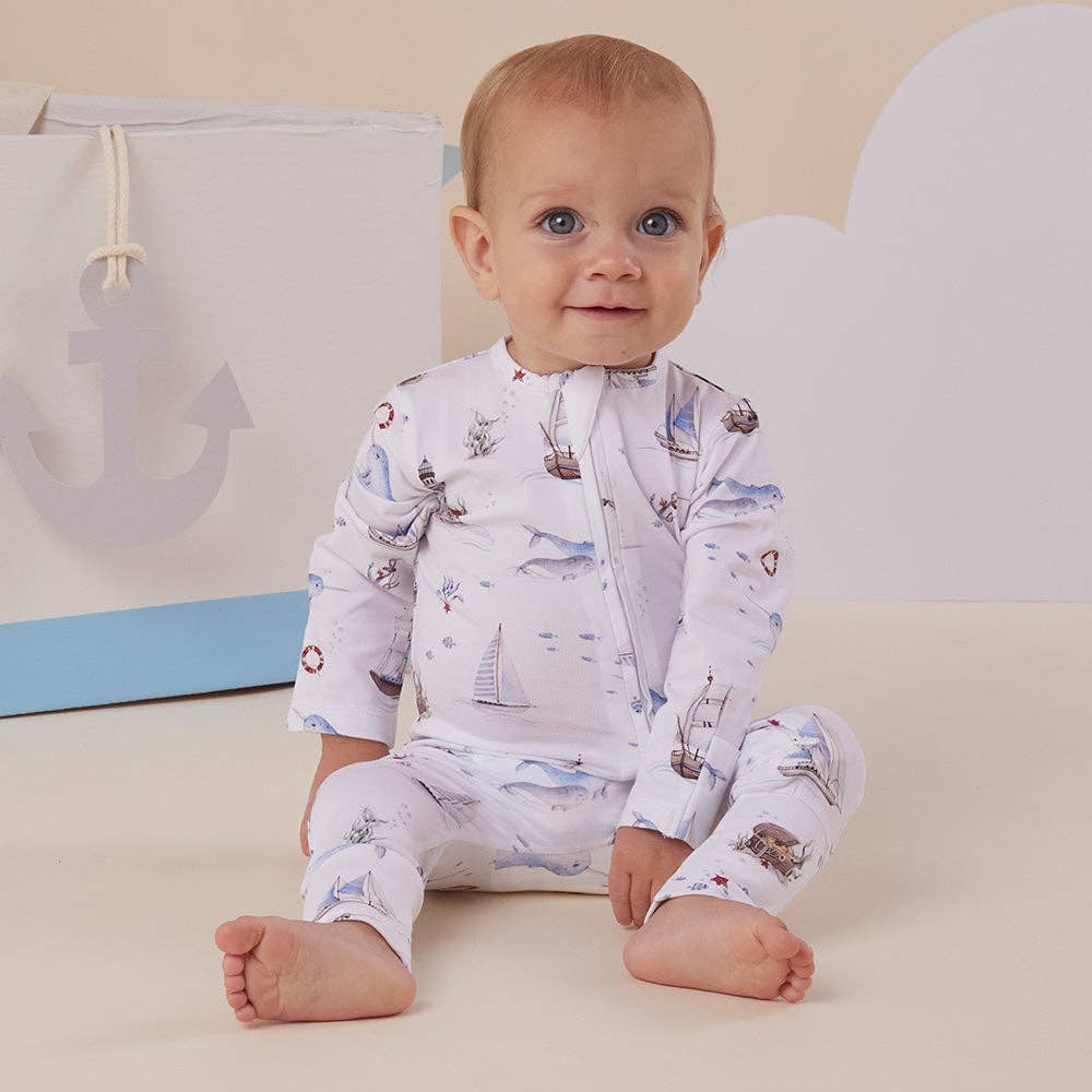 Set Sail Organic Snugglesuit Convertible Romper