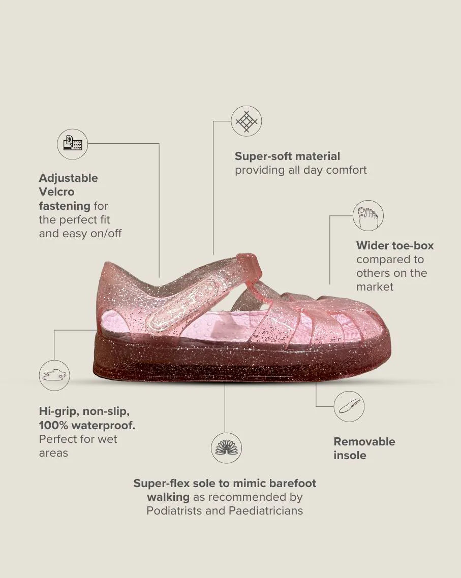 Kids Jelly Sandal – Pink Glitter