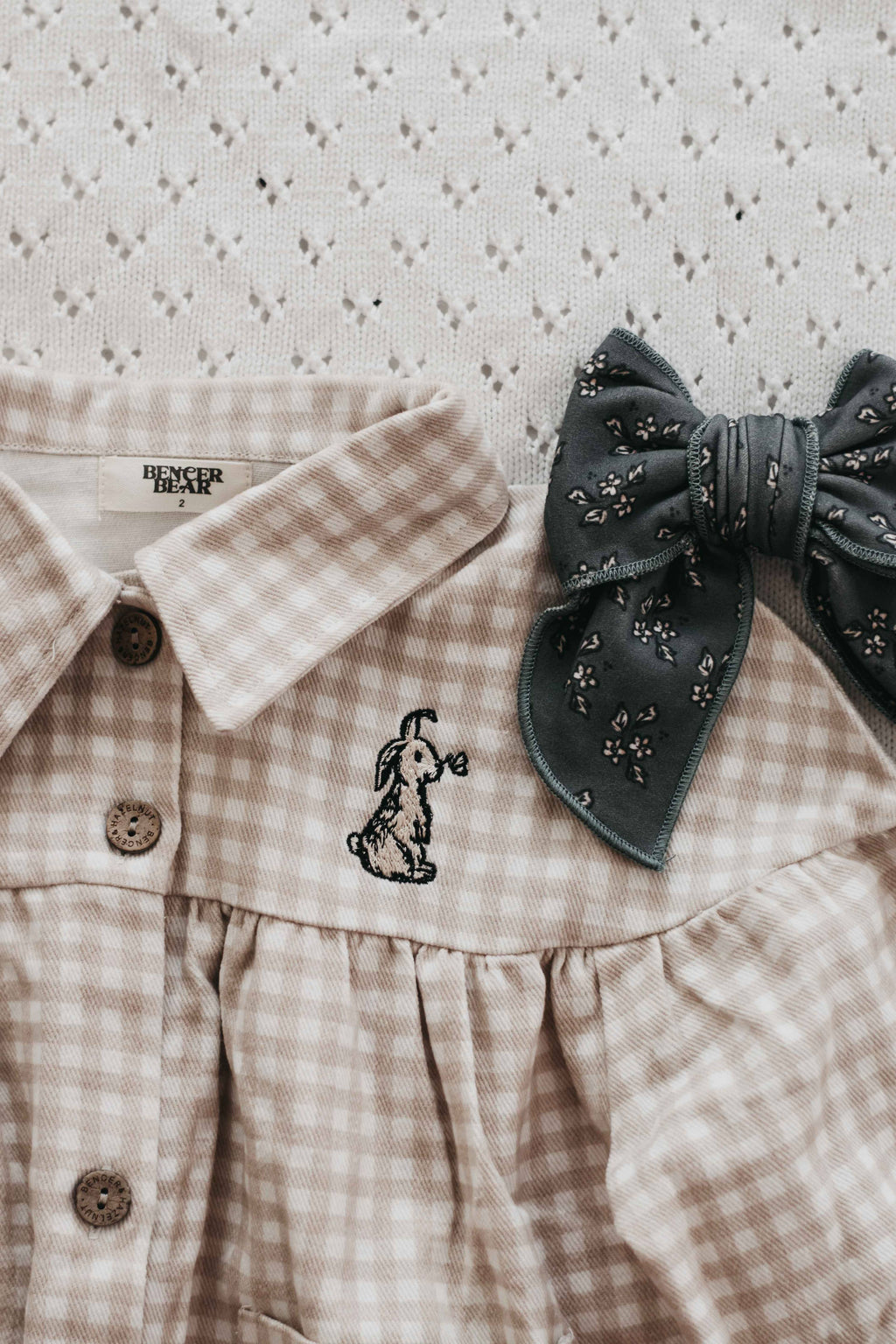Denim Dress: Gingham Bunny
