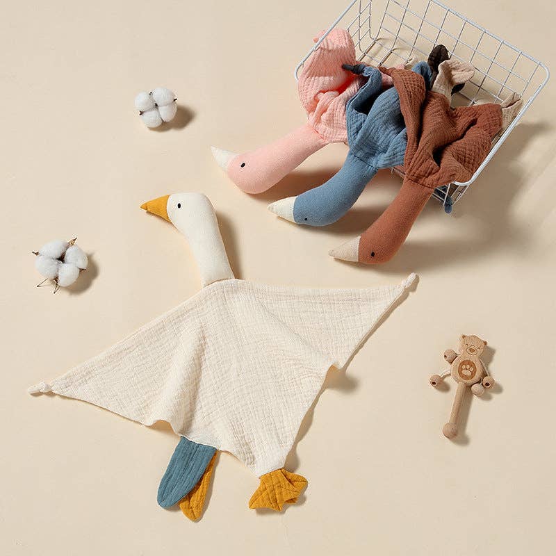 Goose Comforter Baby Security Blanket - Parchment