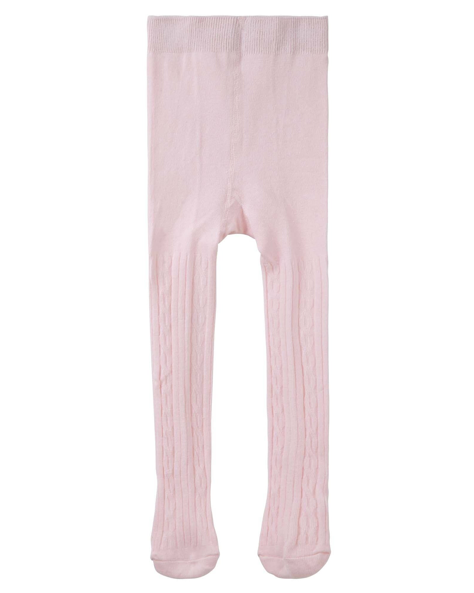 Baby Cable Knit Tights - Pink