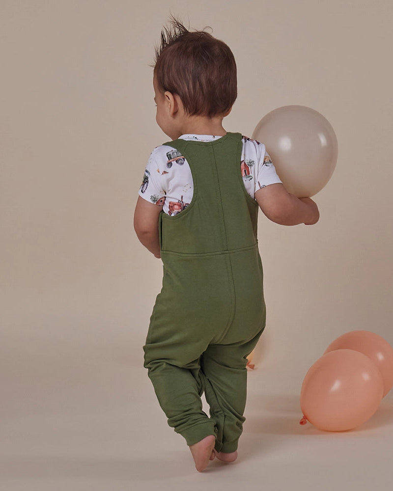 Organic Joey Overalls - Olive