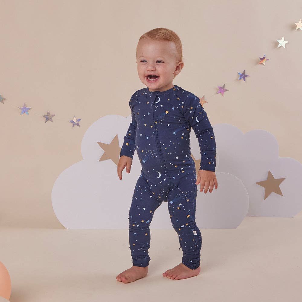 Starry Night Organic Snugglesuit Convertible Romper