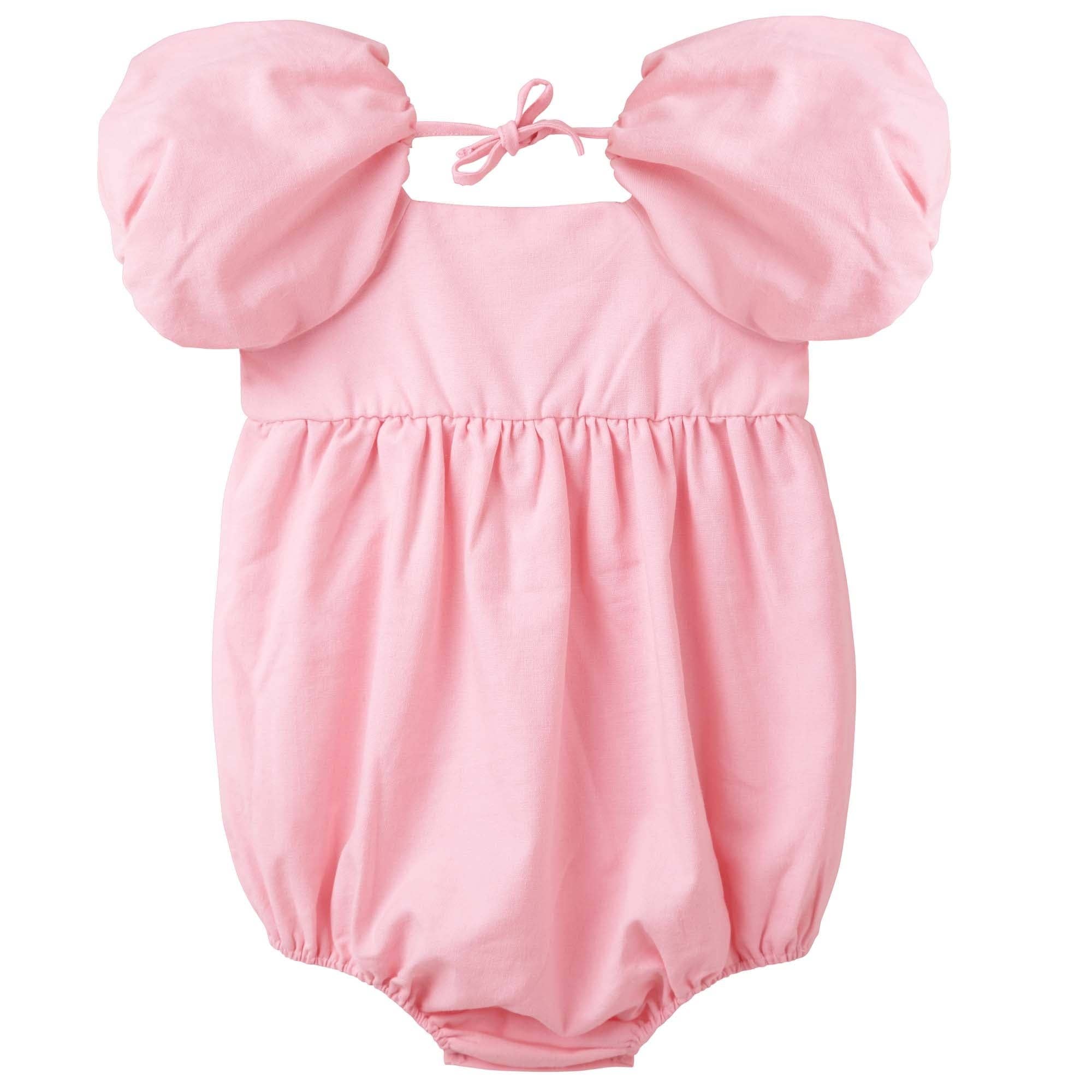 Grace Tie Back Romper - Pink
