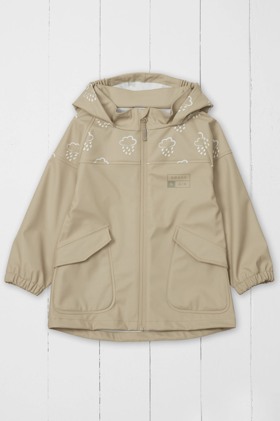 Colour-Changing Kids Rain Jacket - Stone