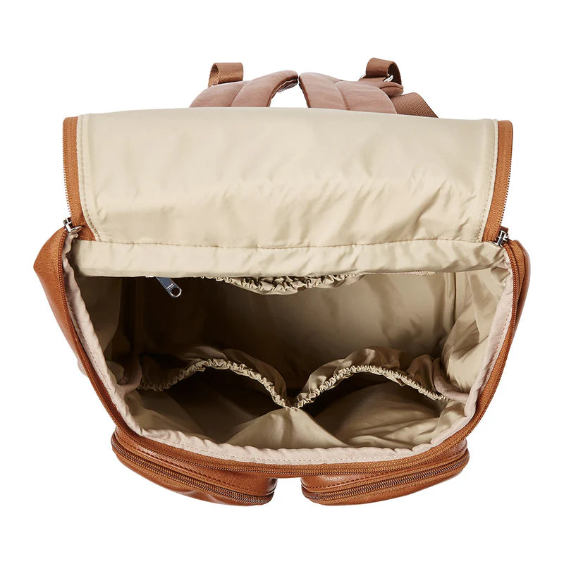 OiOi Signature Nappy Backpack - Tan Vegan Leather