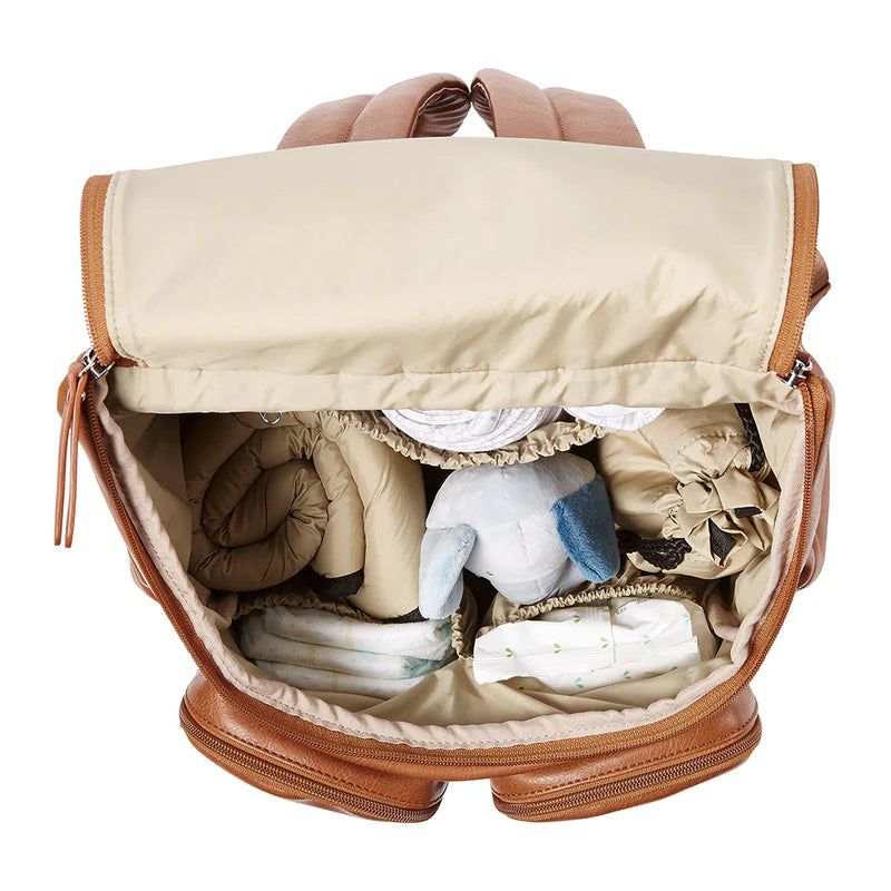 OiOi Signature Nappy Backpack - Tan Vegan Leather