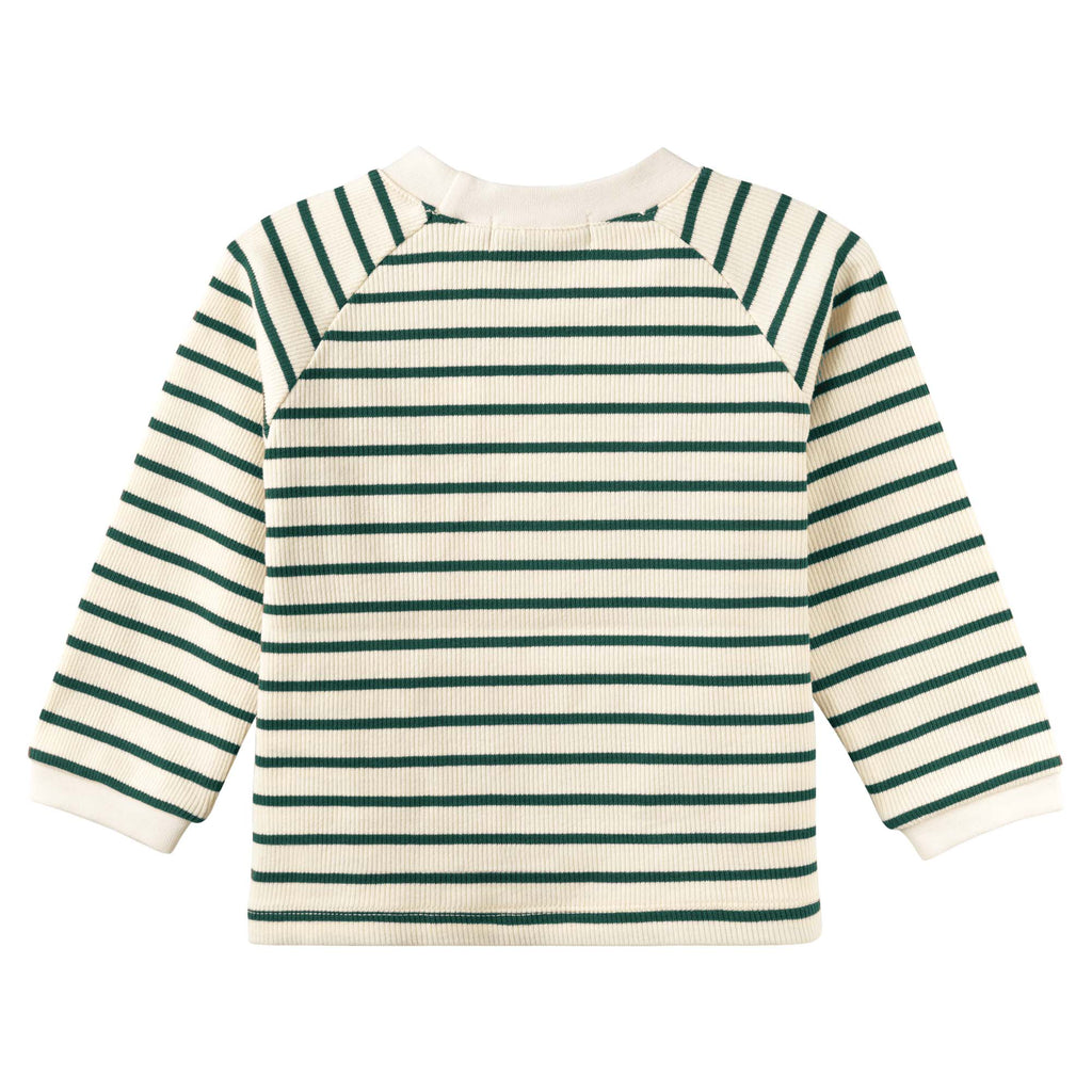Jack Rib Stripe Top - Forest Green