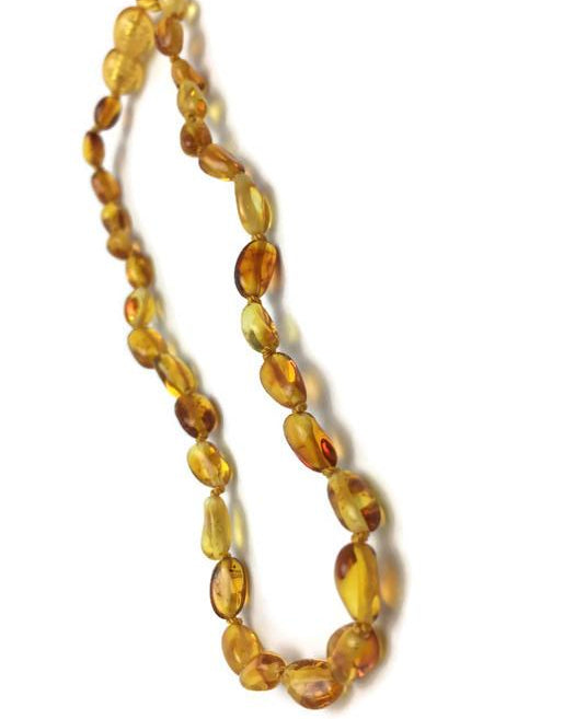 Polished Honey Bean 11 Baltic Amber Necklace