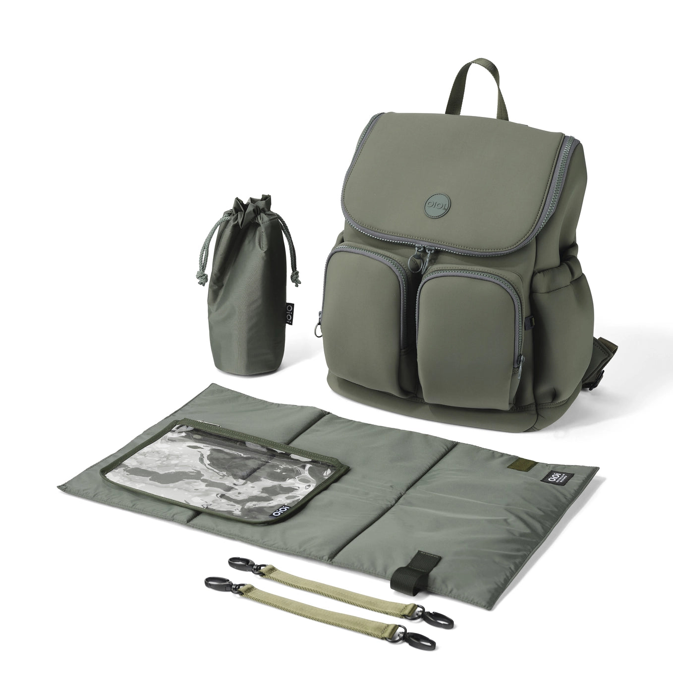 OiOi Signature Nappy Backpack - Sage Neoprene