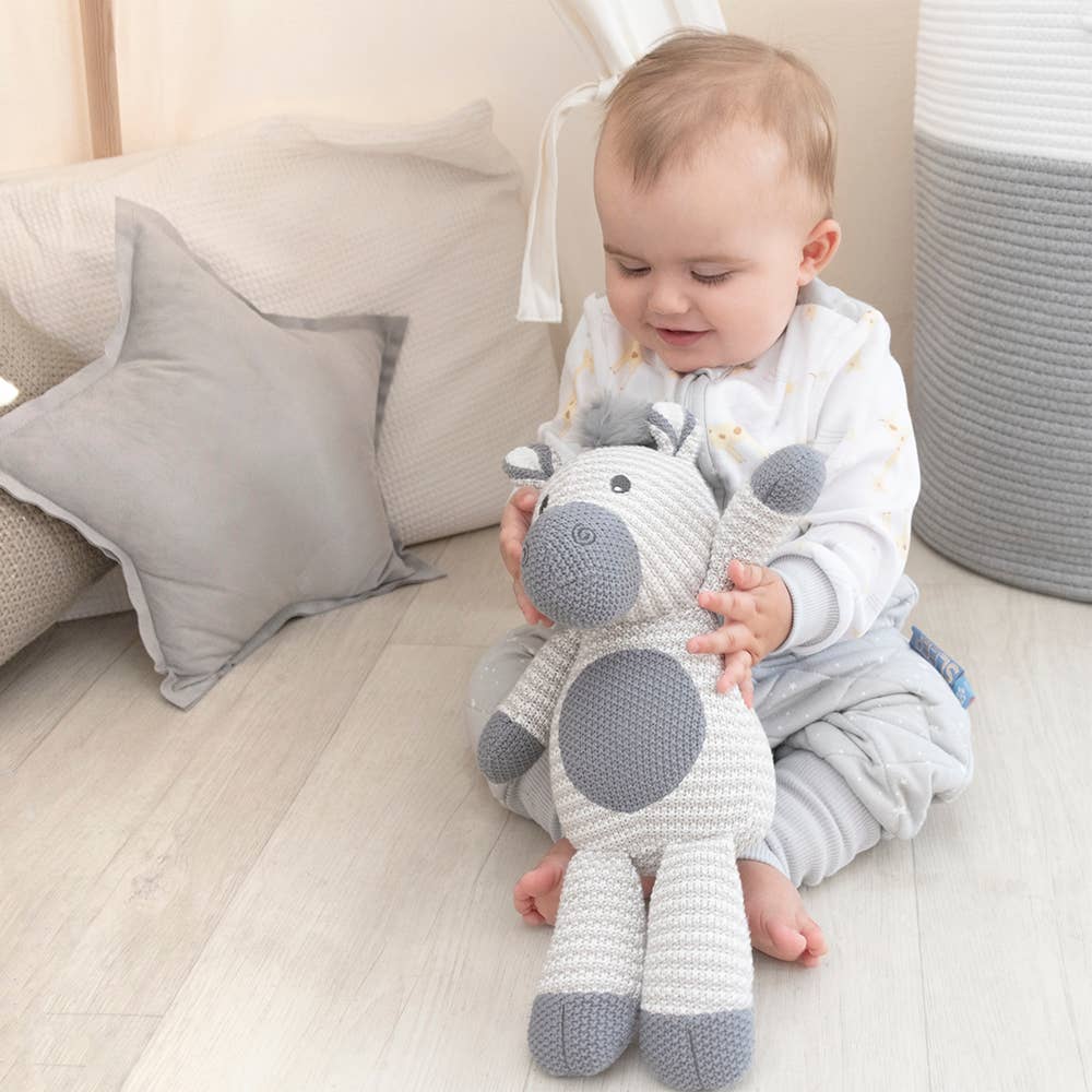 Zac the Zebra Knitted Toy