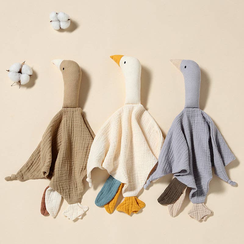 Goose Comforter Baby Security Blanket - Parchment