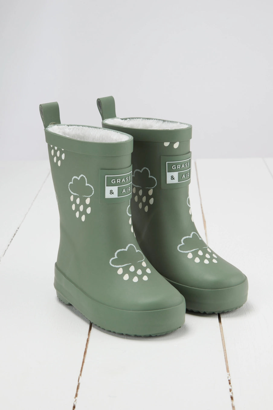 Colour-Changing Kids Wellies - Khaki Green