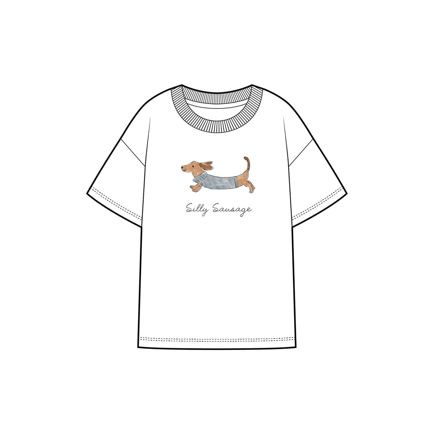 Tee: Silly Sausage Blue