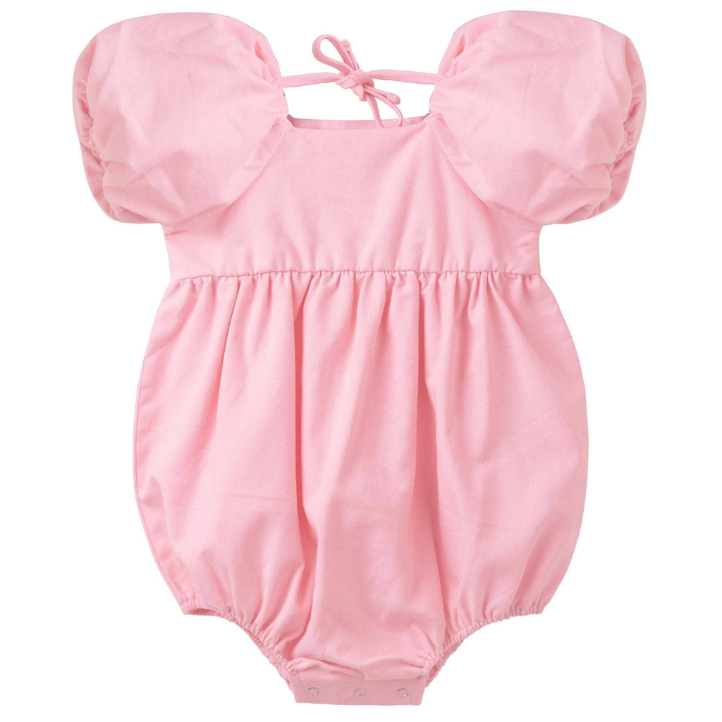 Grace Tie Back Romper - Pink