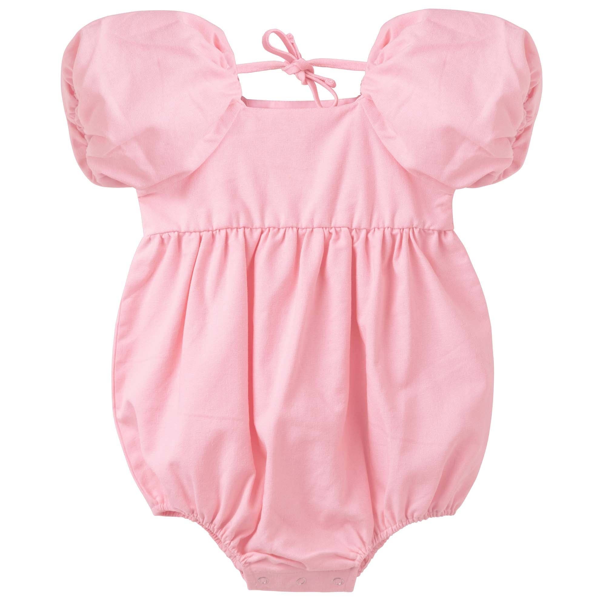 Grace Tie Back Romper - Pink