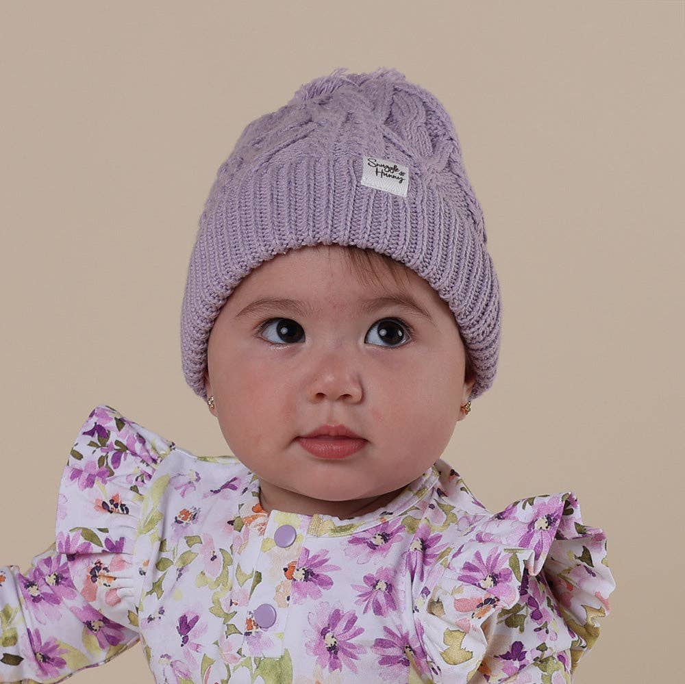 Lavender Organic Baby Knit Beanie