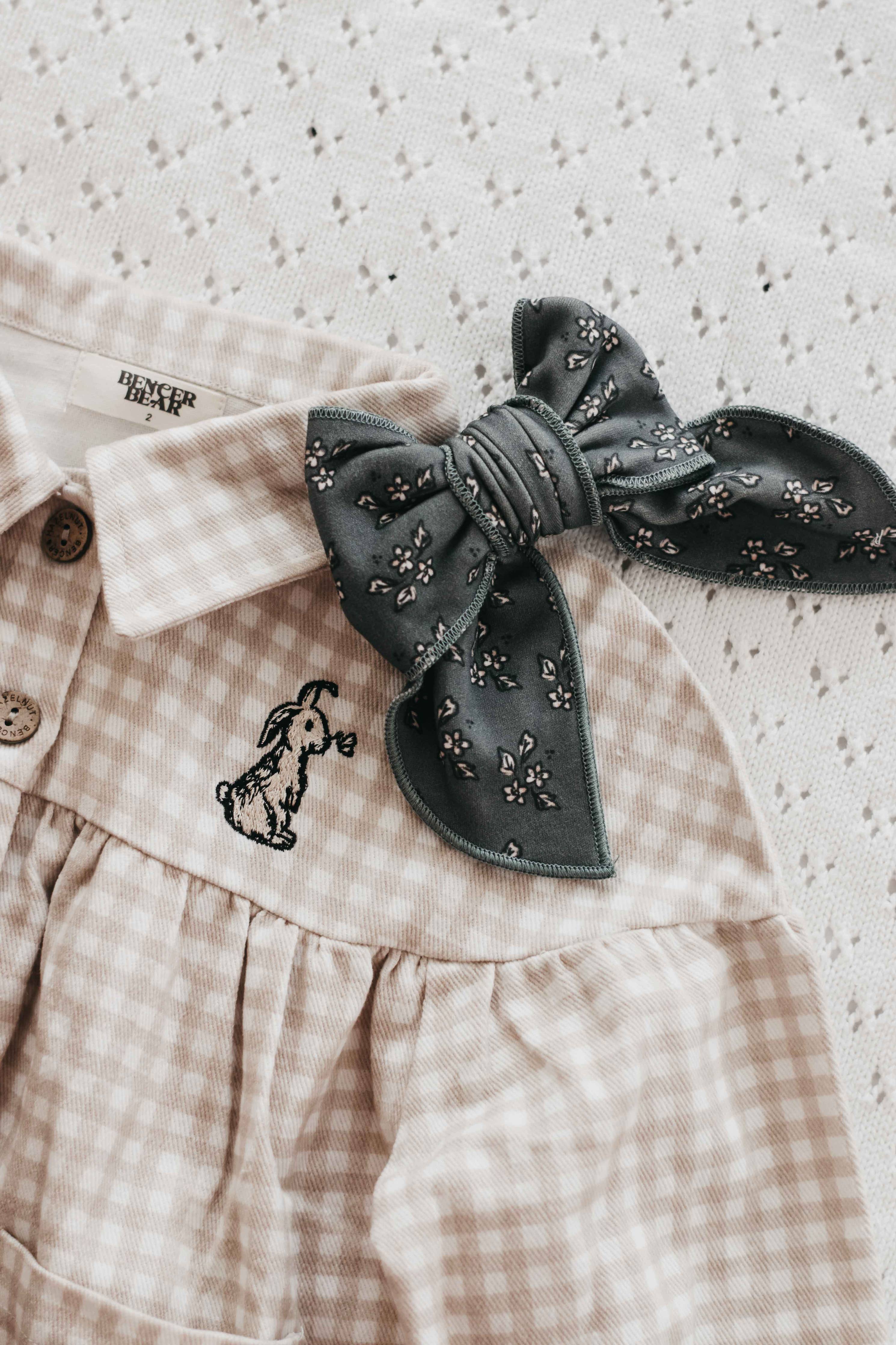 Denim Dress: Gingham Bunny