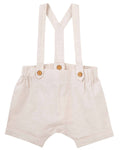 Finley Linen Suspender Shorts - Sand