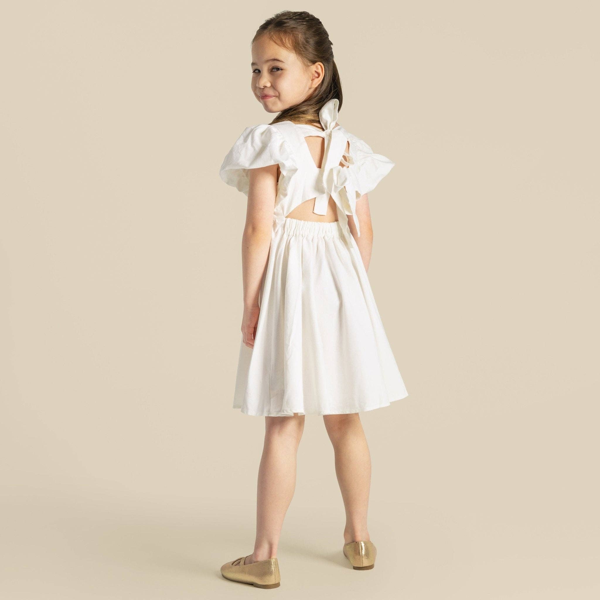 Grace Tie Back Dress - Ecru