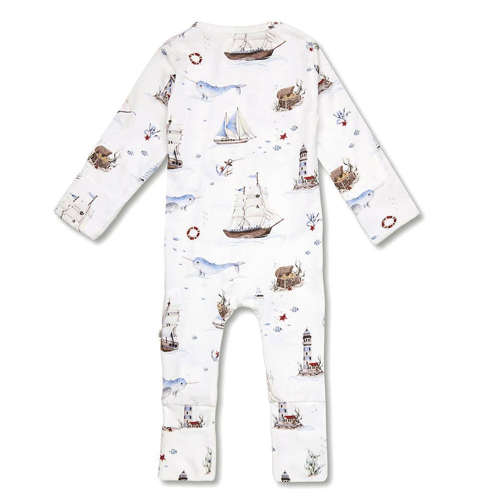 Set Sail Organic Snugglesuit Convertible Romper