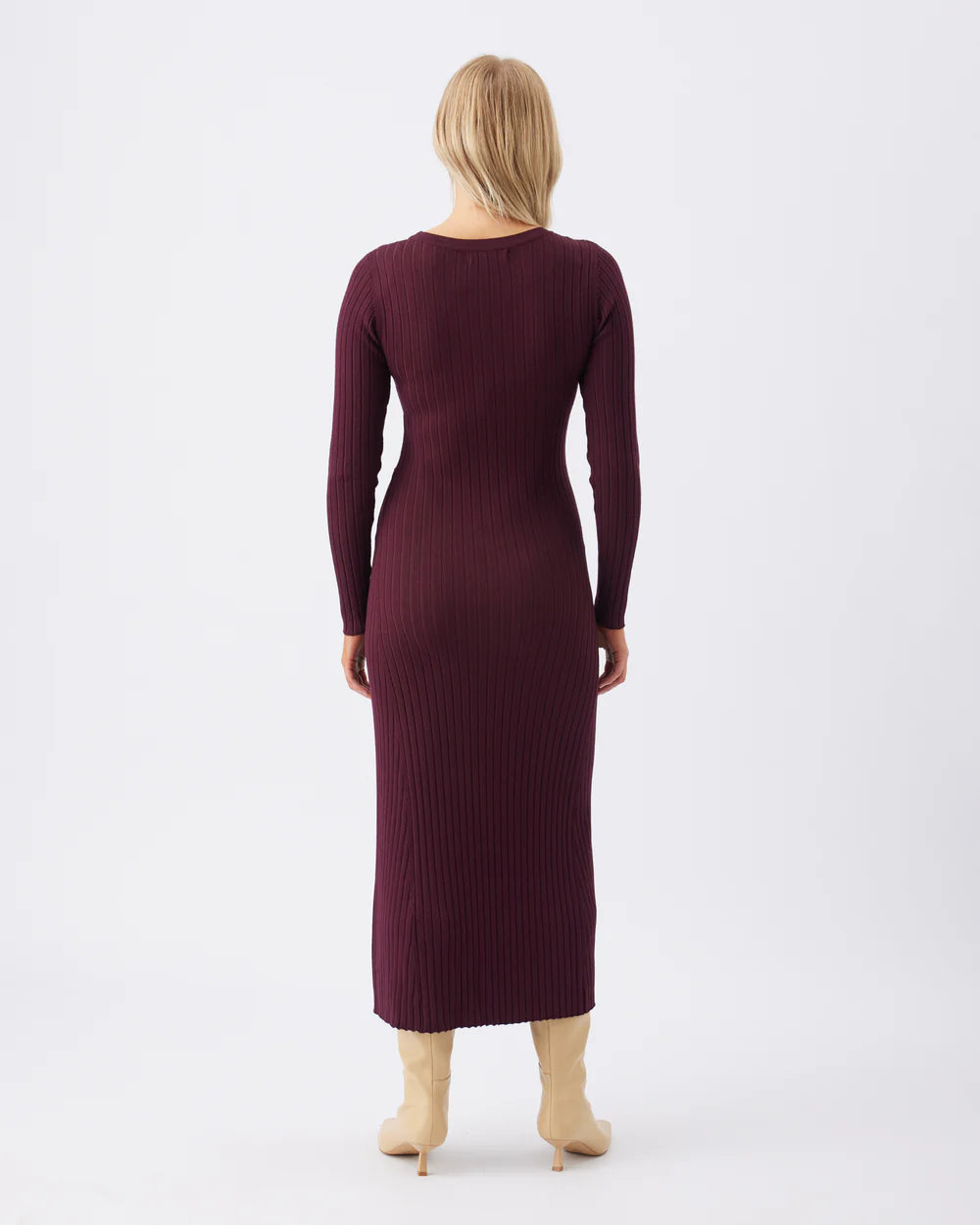 Eden Knit Nursing Dress: Maroon