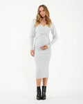 Heidi Nursing Knit Dress - Snow Marle