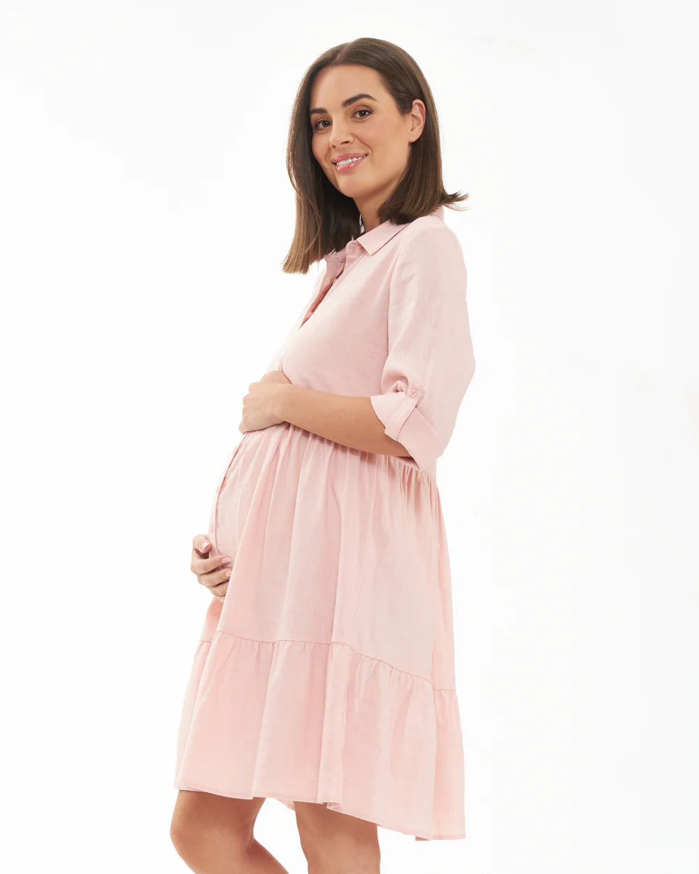 Adel Linen Dress Soft Pink: Soft Pink