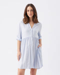 Sam Stripe Dress - Sky Blue / White