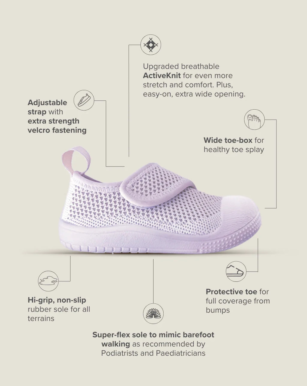 Velcro MOVE Toddler Shoe – Lilac Haze